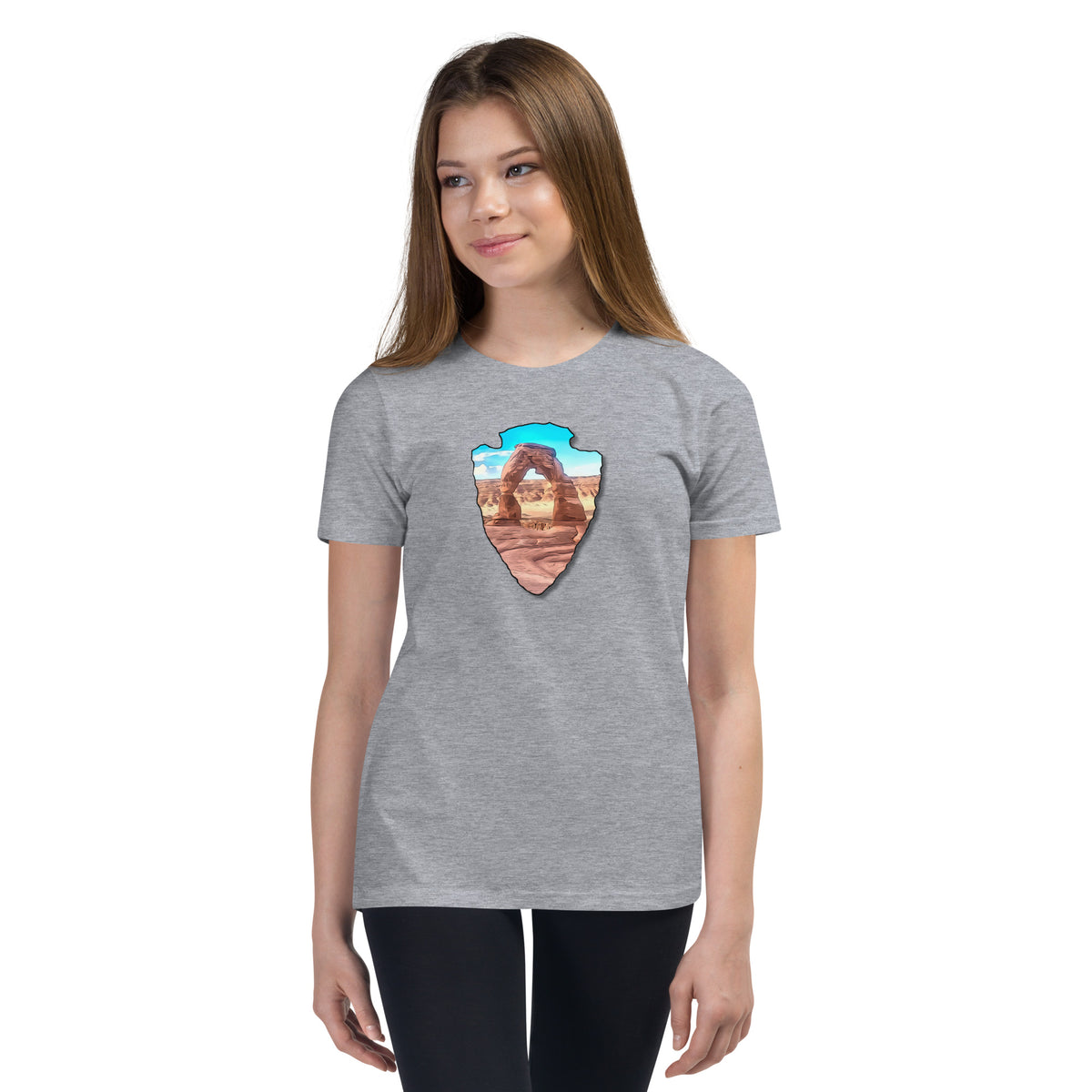 Delicate Arch Arrowhead Youth Short Sleeve T-Shirt