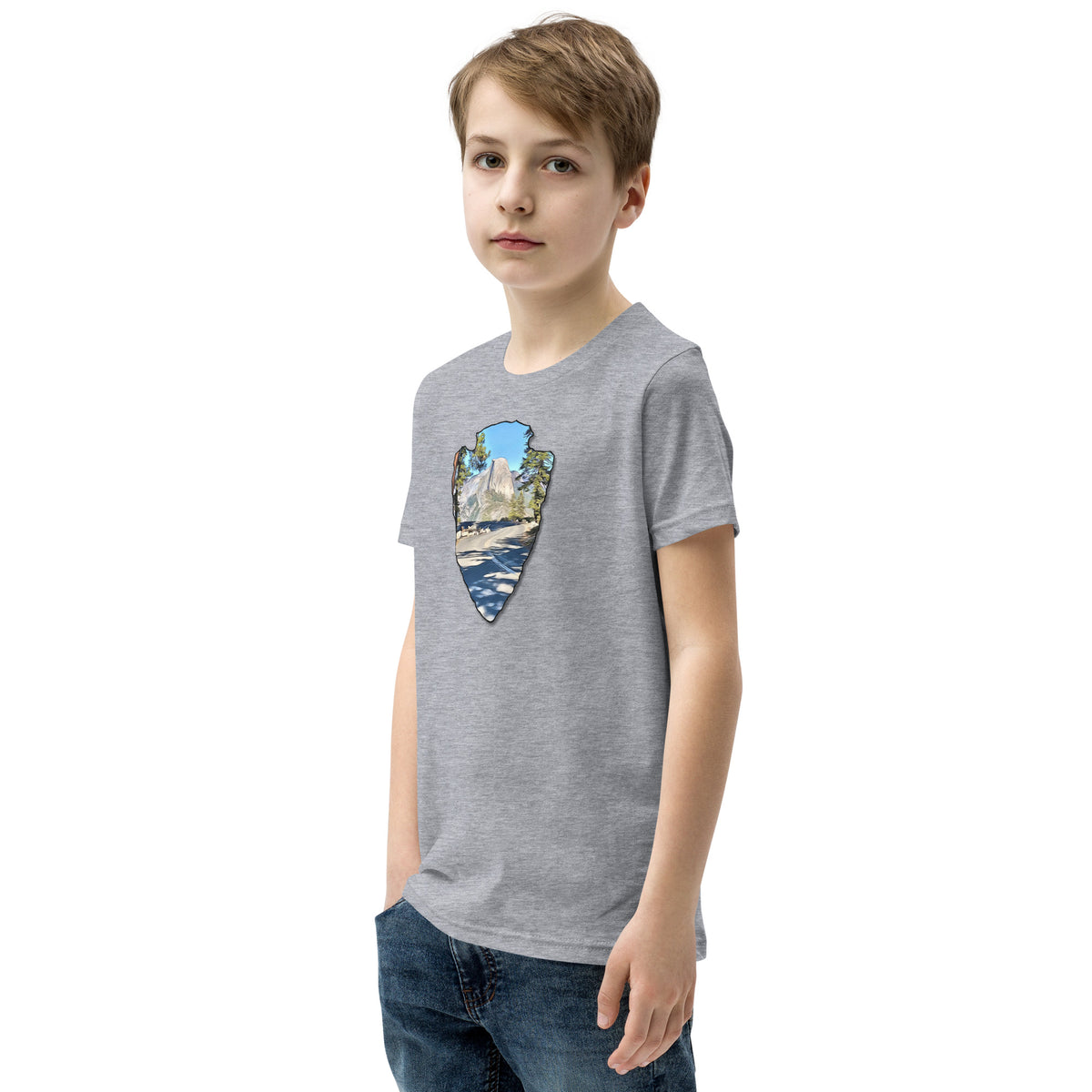 Road to Glacier Point Arrowhead Youth Short Sleeve T-Shirt