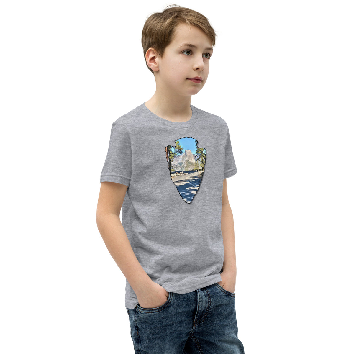 Road to Glacier Point Arrowhead Youth Short Sleeve T-Shirt