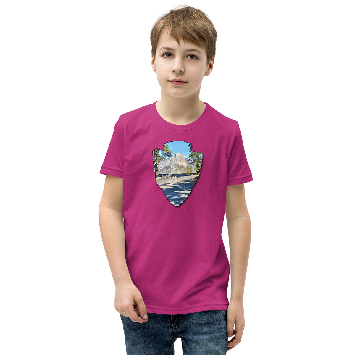 Road to Glacier Point Arrowhead Youth Short Sleeve T-Shirt