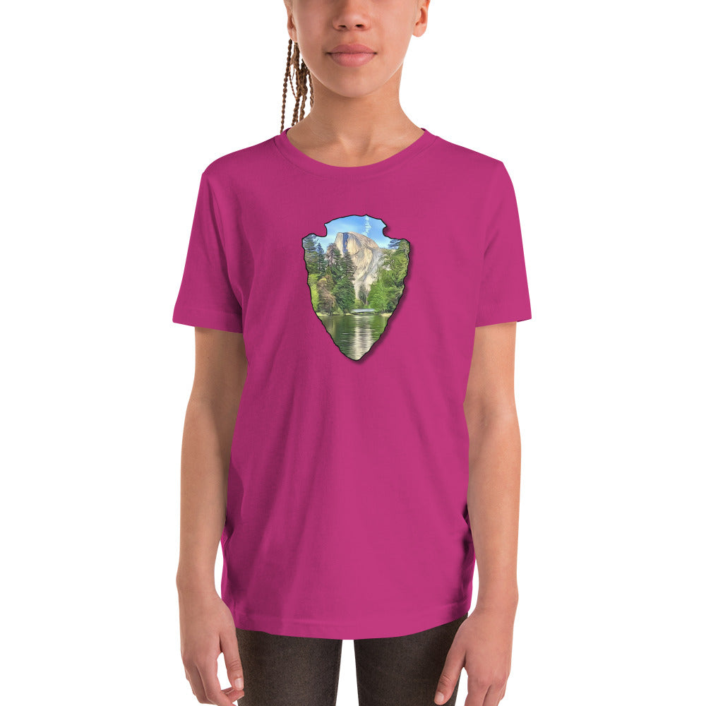 Half Dome with Sentinel Bridge Arrowhead Youth Short Sleeve T-Shirt