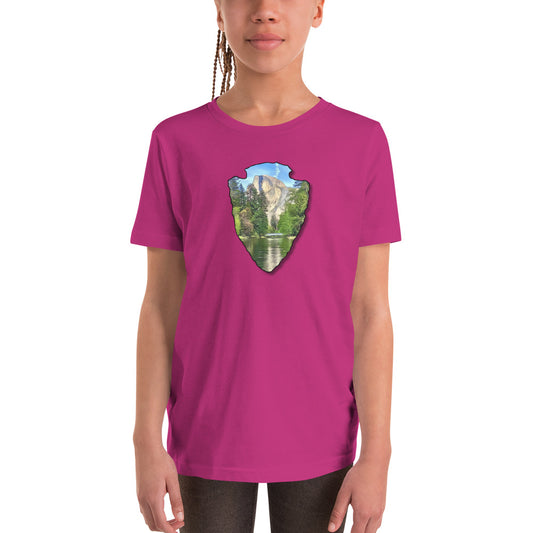 Half Dome with Sentinel Bridge Arrowhead Youth Short Sleeve T-Shirt