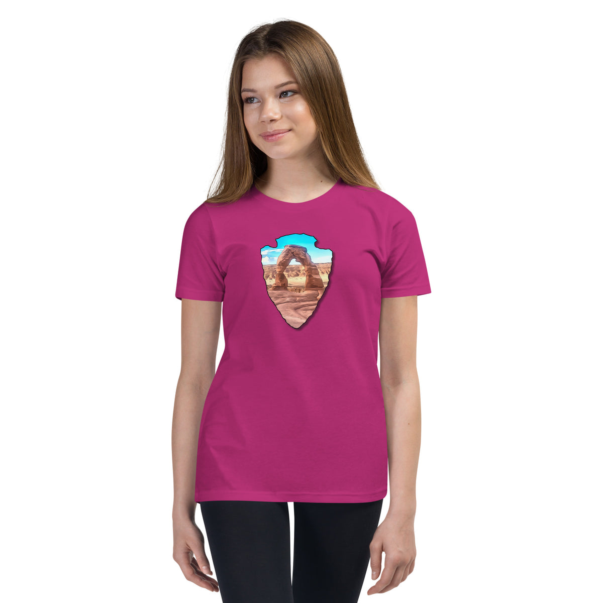 Delicate Arch Arrowhead Youth Short Sleeve T-Shirt