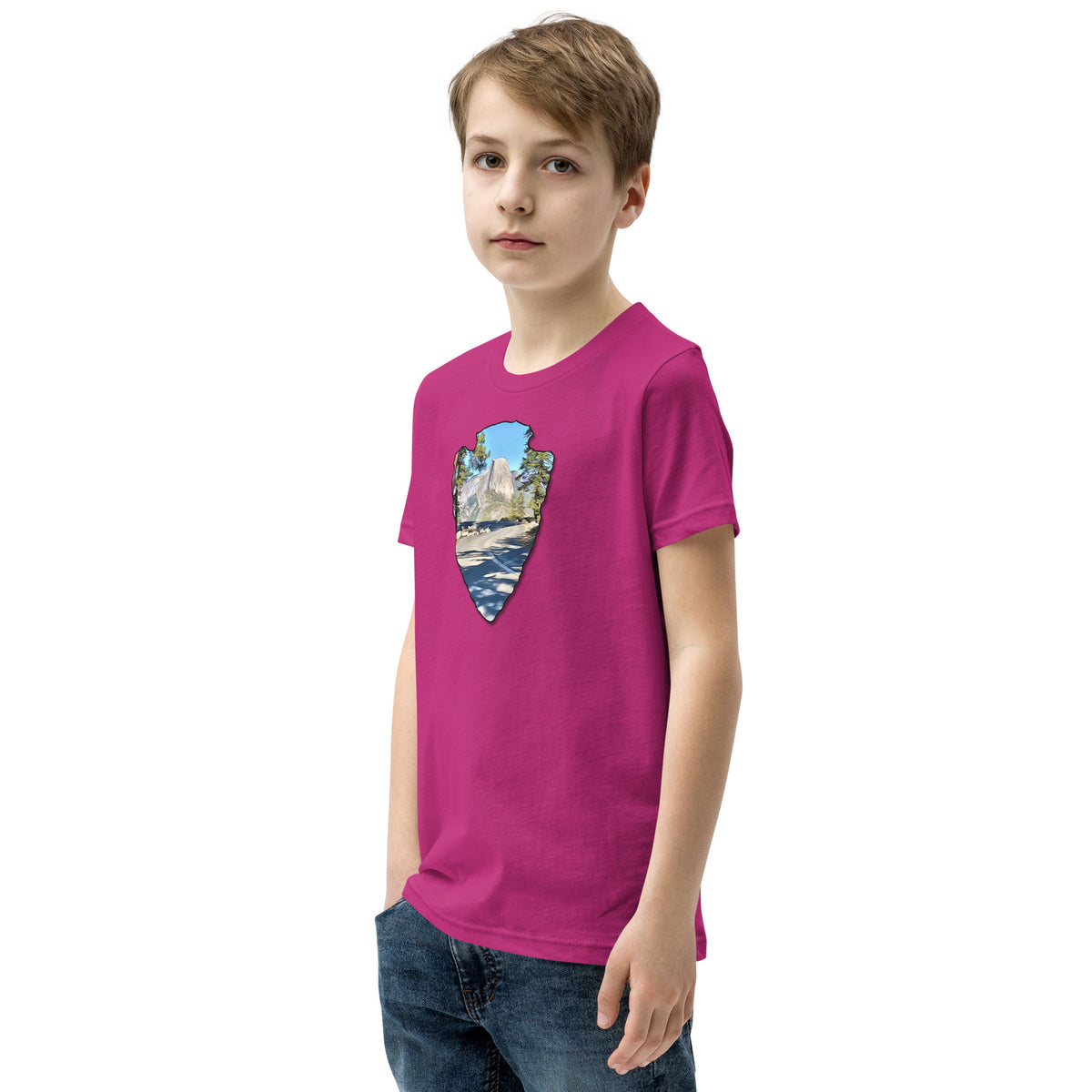 Road to Glacier Point Arrowhead Youth Short Sleeve T-Shirt