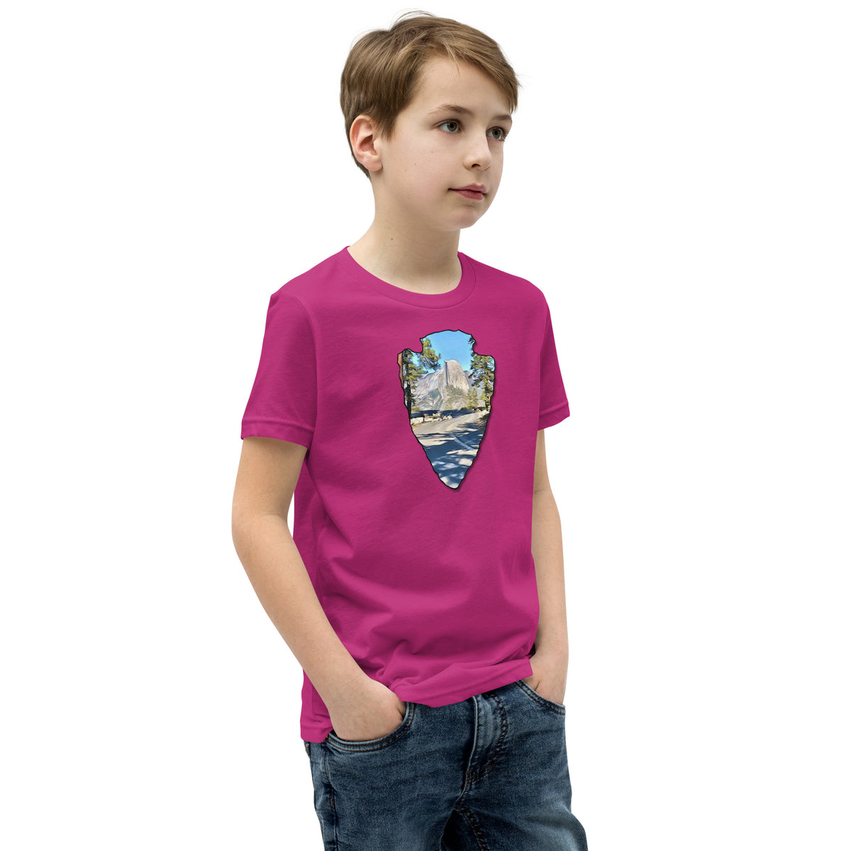Road to Glacier Point Arrowhead Youth Short Sleeve T-Shirt