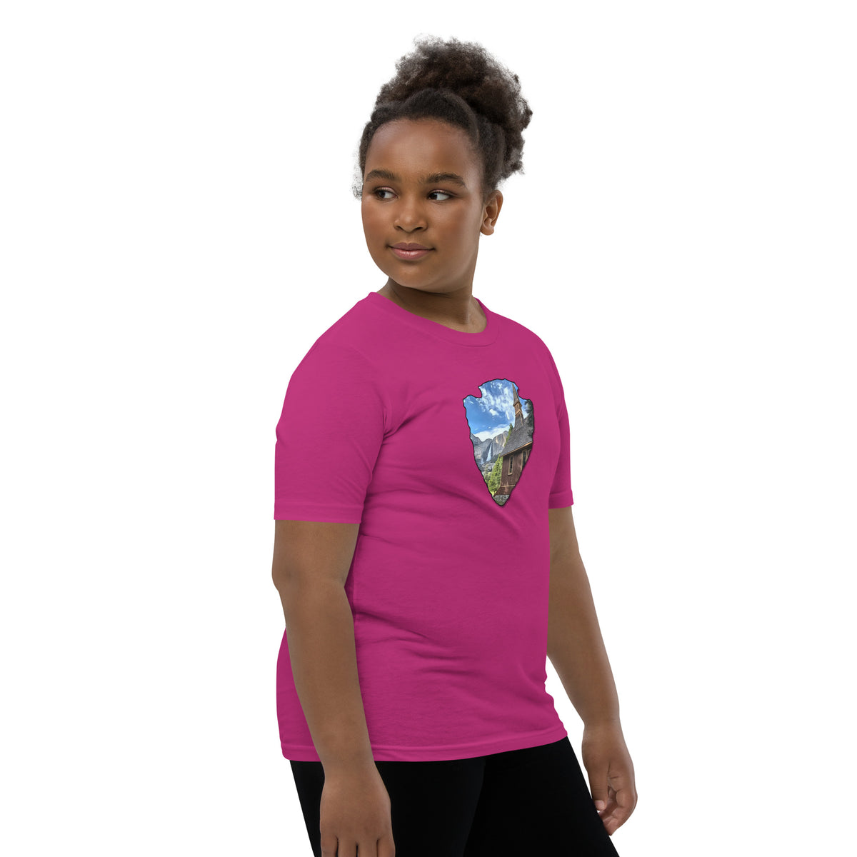 Church and Yosemite Falls Arrowhead Youth Short Sleeve T-Shirt