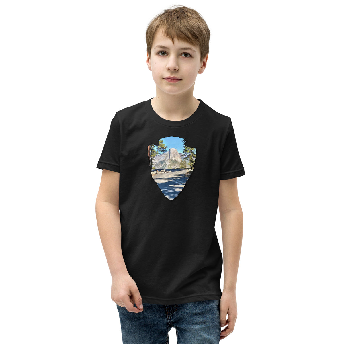 Road to Glacier Point Arrowhead Youth Short Sleeve T-Shirt