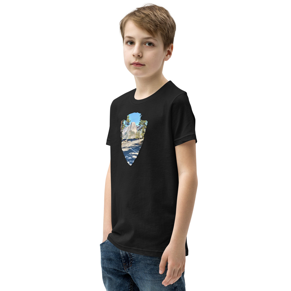 Road to Glacier Point Arrowhead Youth Short Sleeve T-Shirt