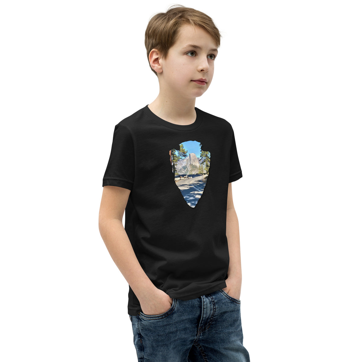 Road to Glacier Point Arrowhead Youth Short Sleeve T-Shirt