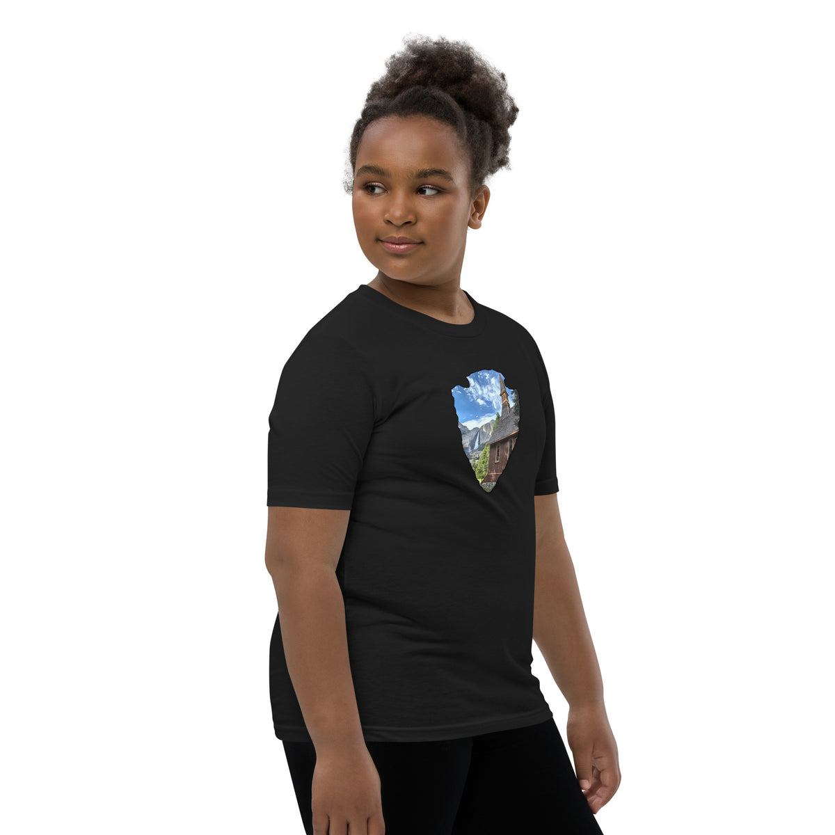 Church and Yosemite Falls Arrowhead Youth Short Sleeve T-Shirt