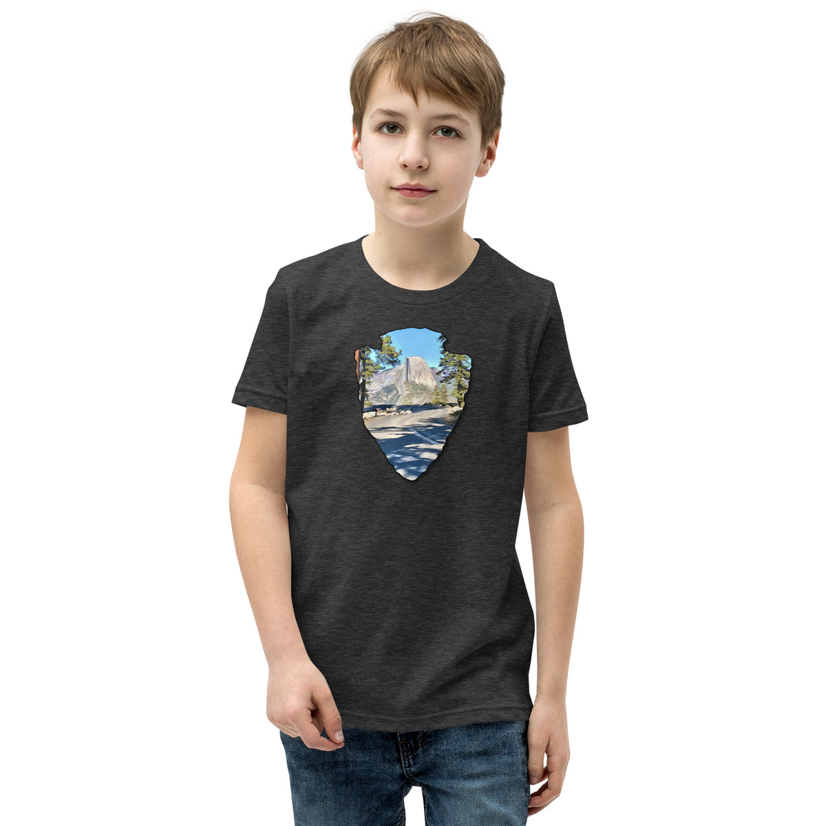 Road to Glacier Point Arrowhead Youth Short Sleeve T-Shirt