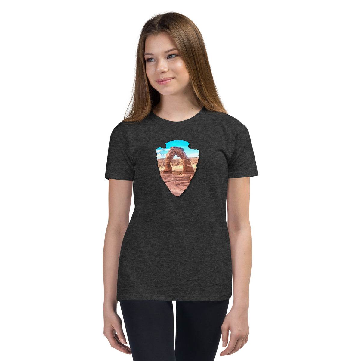 Delicate Arch Arrowhead Youth Short Sleeve T-Shirt