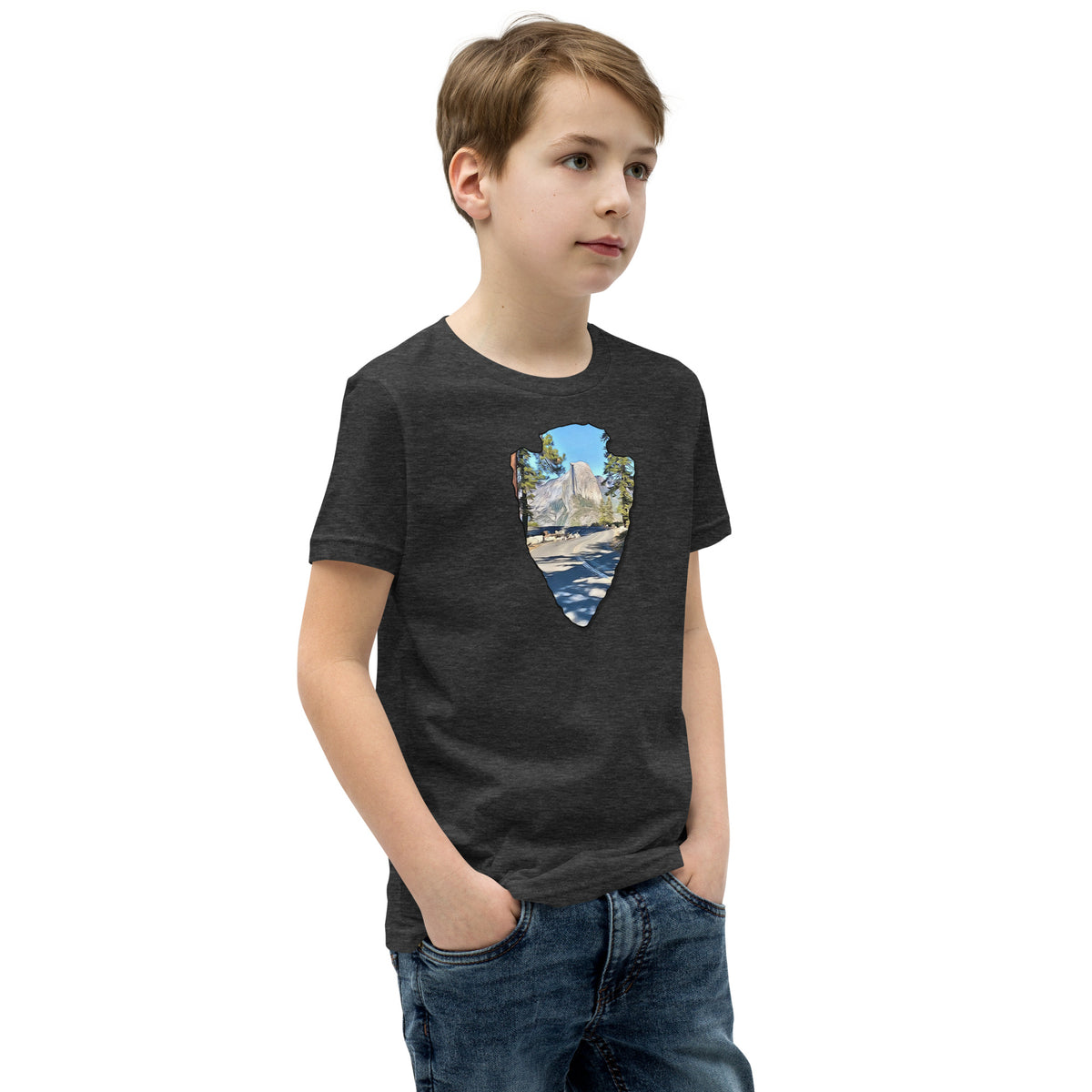 Road to Glacier Point Arrowhead Youth Short Sleeve T-Shirt