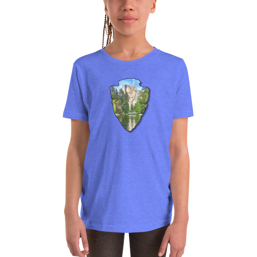 Half Dome with Sentinel Bridge Arrowhead Youth Short Sleeve T-Shirt