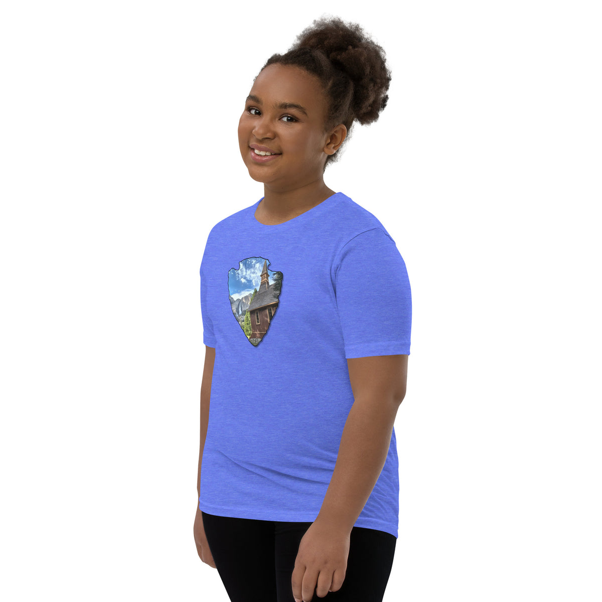 Church and Yosemite Falls Arrowhead Youth Short Sleeve T-Shirt