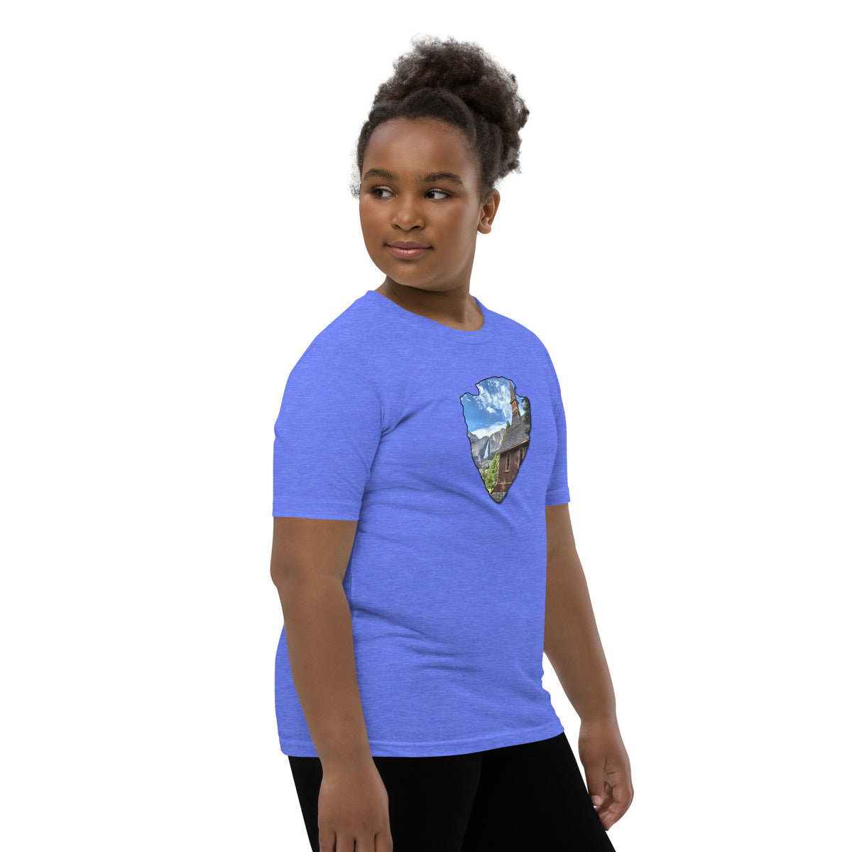Church and Yosemite Falls Arrowhead Youth Short Sleeve T-Shirt