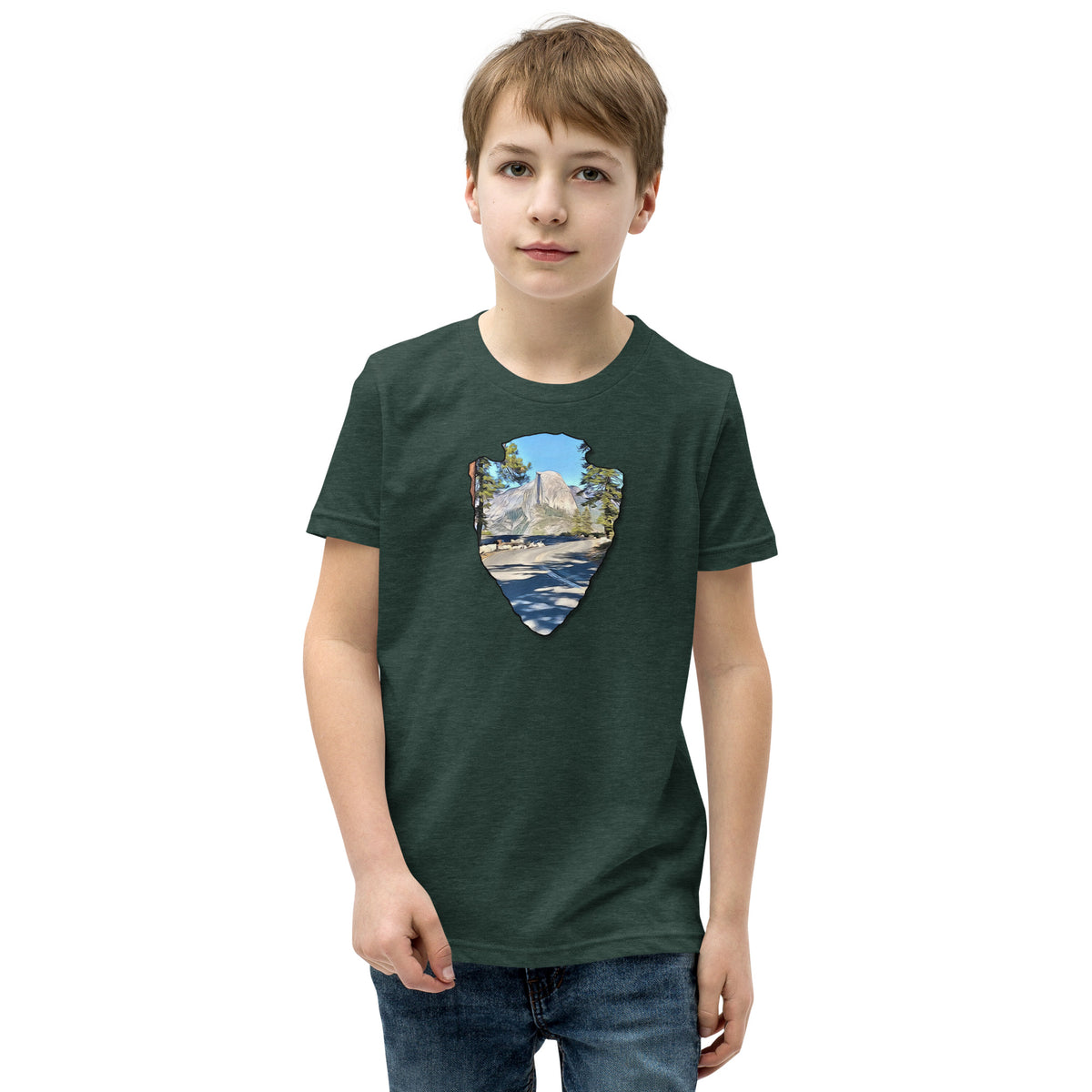Road to Glacier Point Arrowhead Youth Short Sleeve T-Shirt