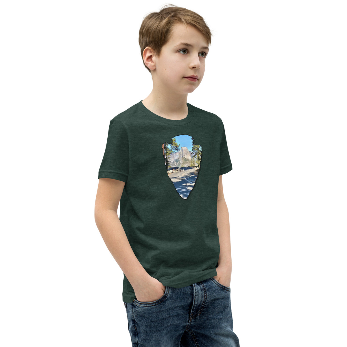 Road to Glacier Point Arrowhead Youth Short Sleeve T-Shirt