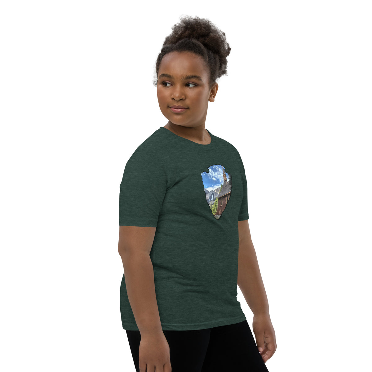 Church and Yosemite Falls Arrowhead Youth Short Sleeve T-Shirt