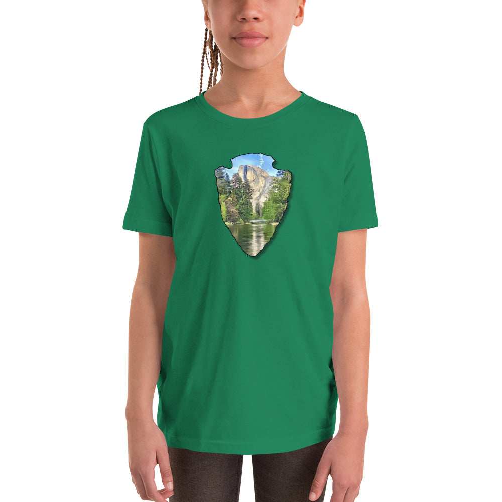 Half Dome with Sentinel Bridge Arrowhead Youth Short Sleeve T-Shirt