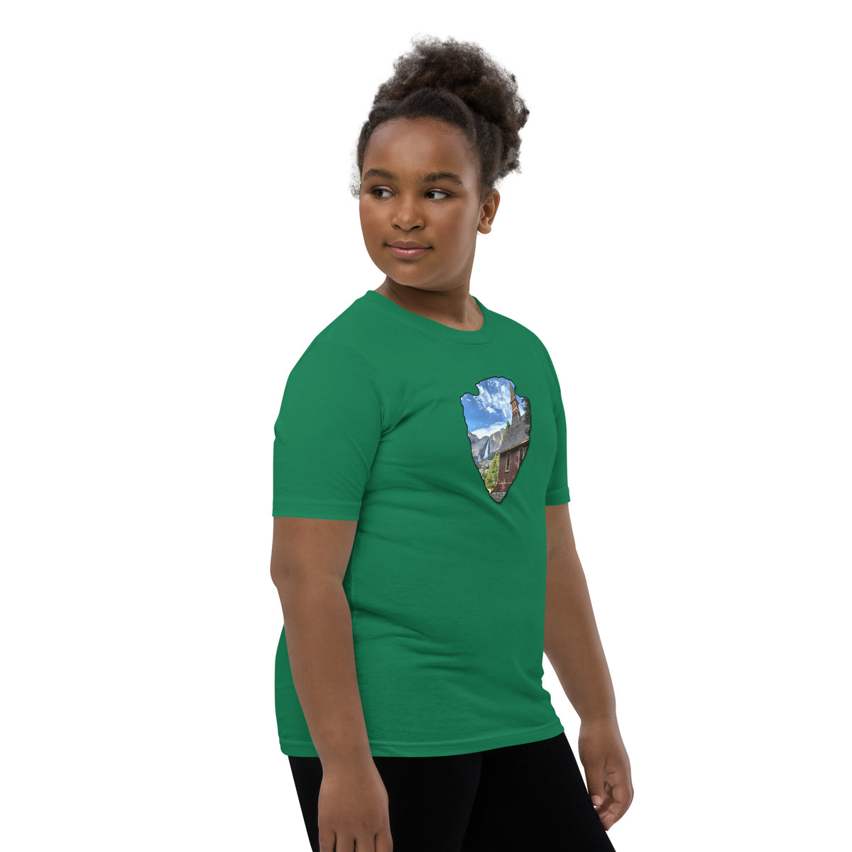 Church and Yosemite Falls Arrowhead Youth Short Sleeve T-Shirt