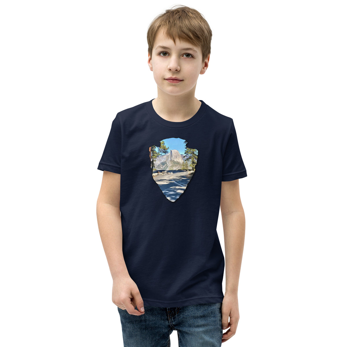 Road to Glacier Point Arrowhead Youth Short Sleeve T-Shirt