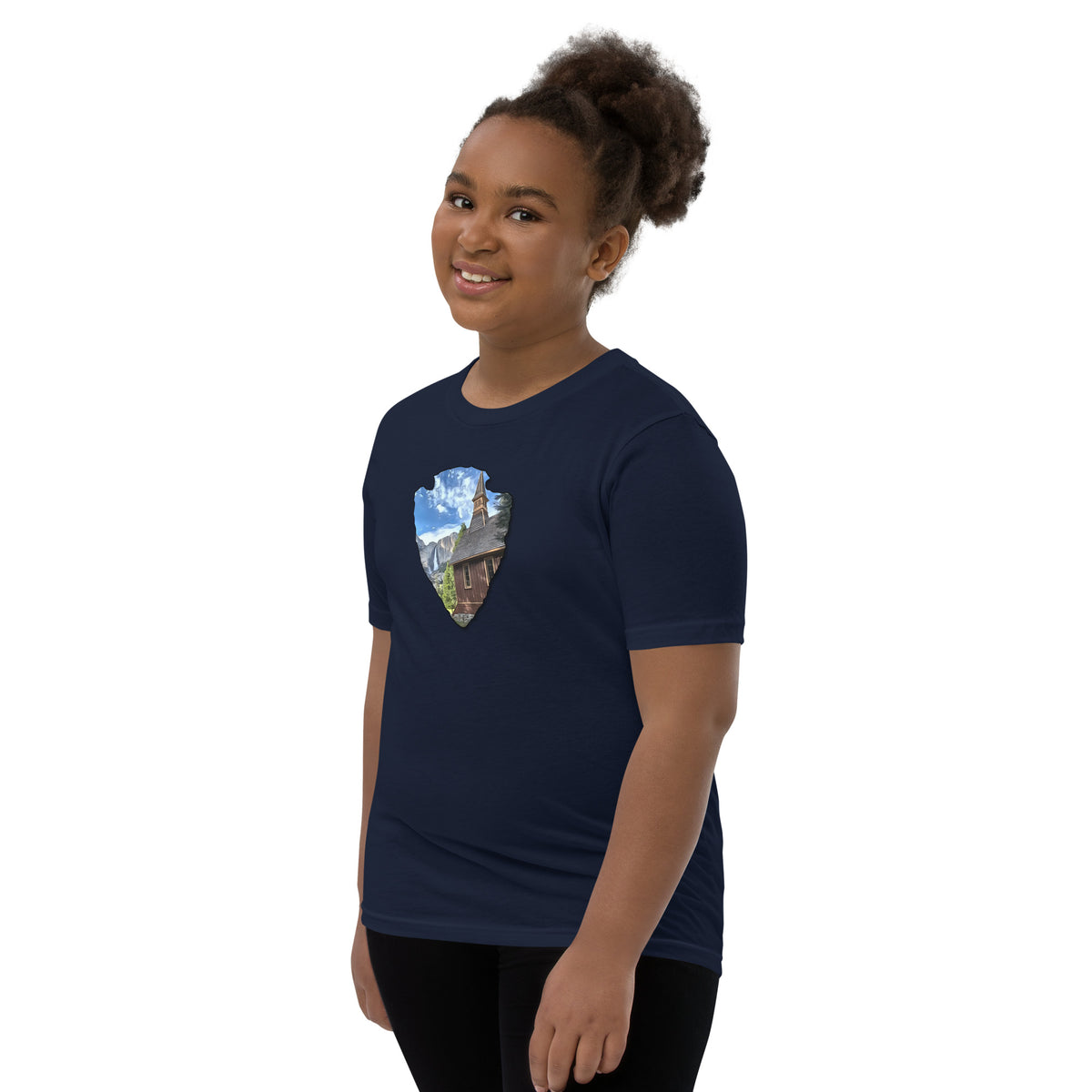 Church and Yosemite Falls Arrowhead Youth Short Sleeve T-Shirt