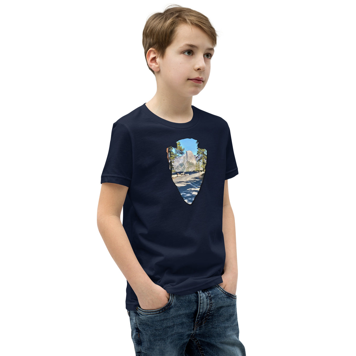 Road to Glacier Point Arrowhead Youth Short Sleeve T-Shirt