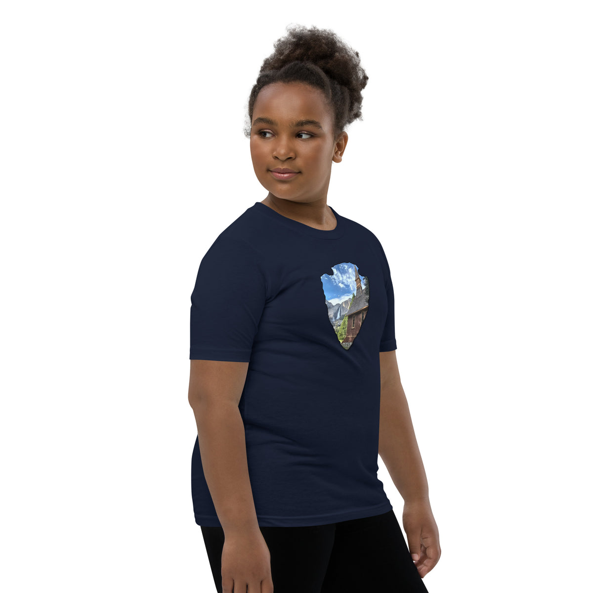 Church and Yosemite Falls Arrowhead Youth Short Sleeve T-Shirt