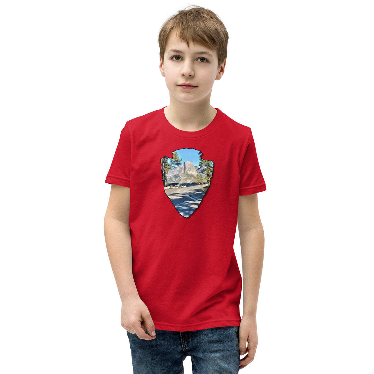 Road to Glacier Point Arrowhead Youth Short Sleeve T-Shirt