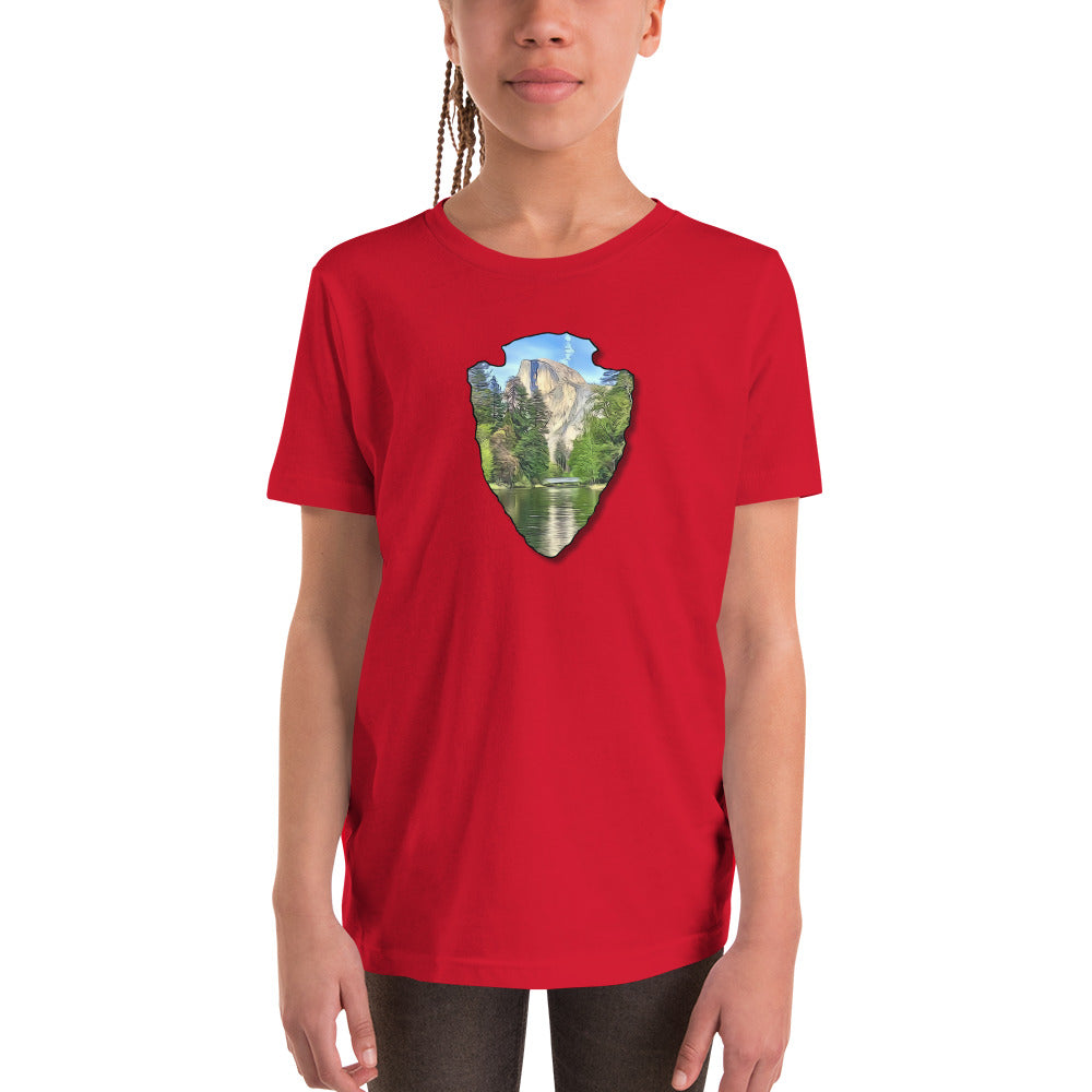Half Dome with Sentinel Bridge Arrowhead Youth Short Sleeve T-Shirt