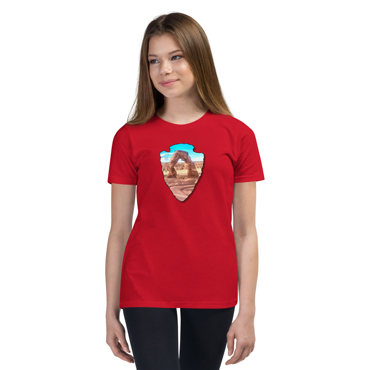 Delicate Arch Arrowhead Youth Short Sleeve T-Shirt