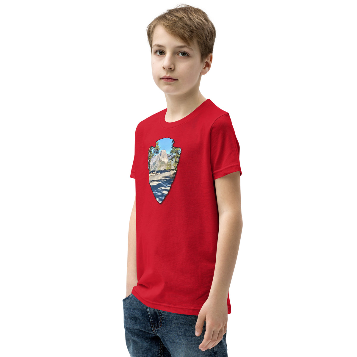 Road to Glacier Point Arrowhead Youth Short Sleeve T-Shirt