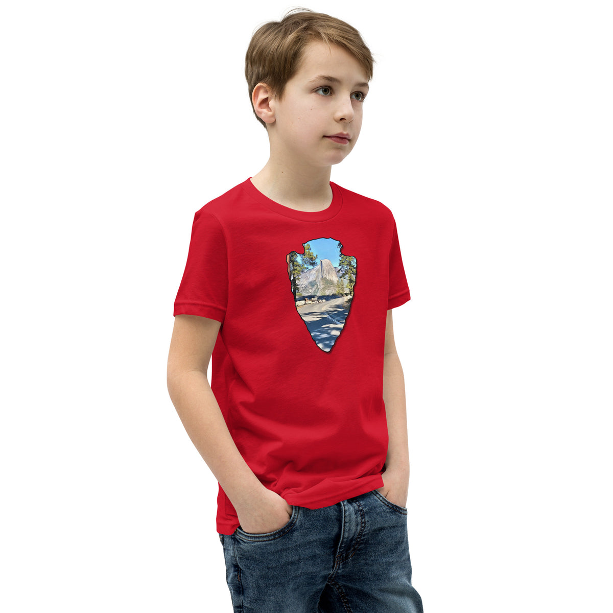 Road to Glacier Point Arrowhead Youth Short Sleeve T-Shirt
