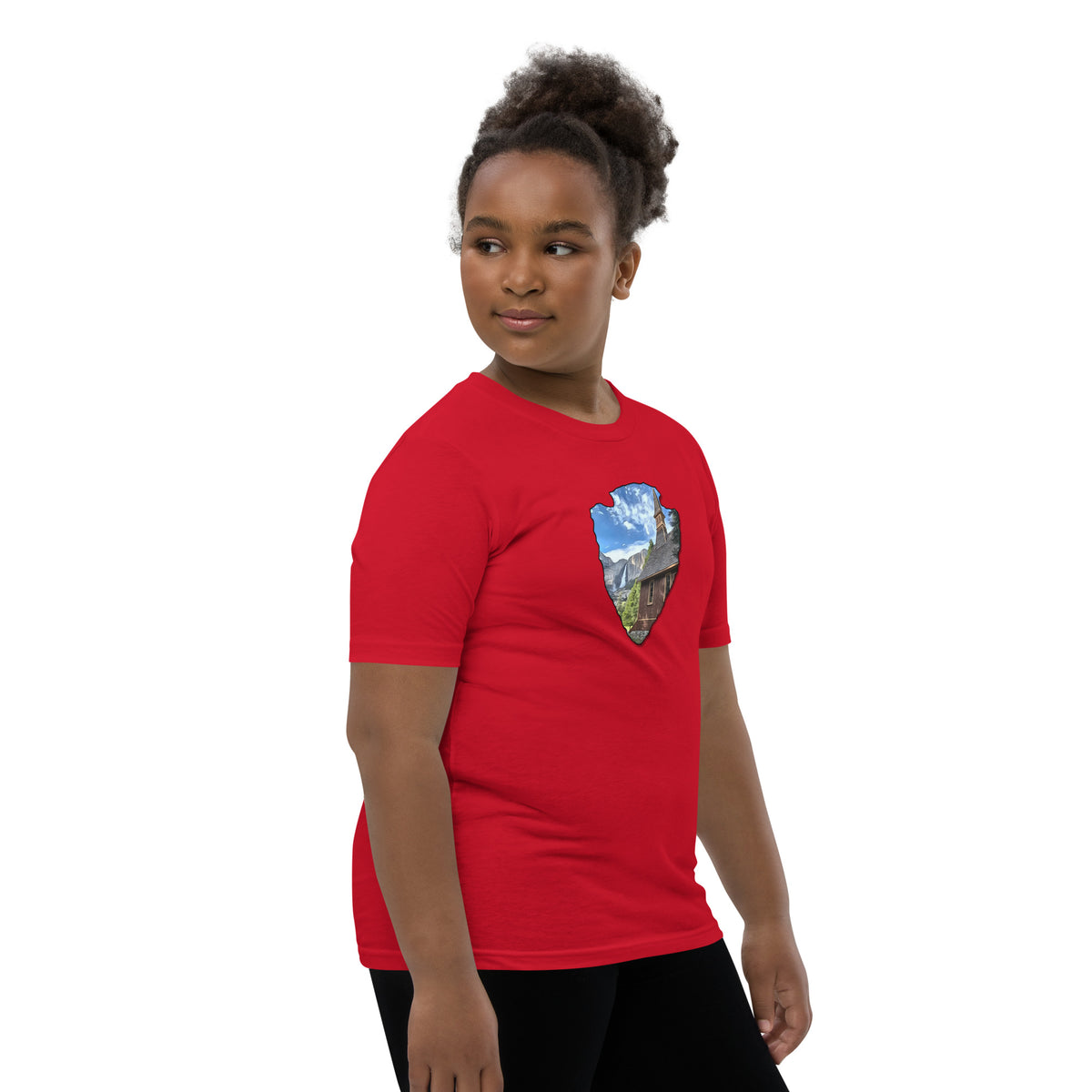 Church and Yosemite Falls Arrowhead Youth Short Sleeve T-Shirt