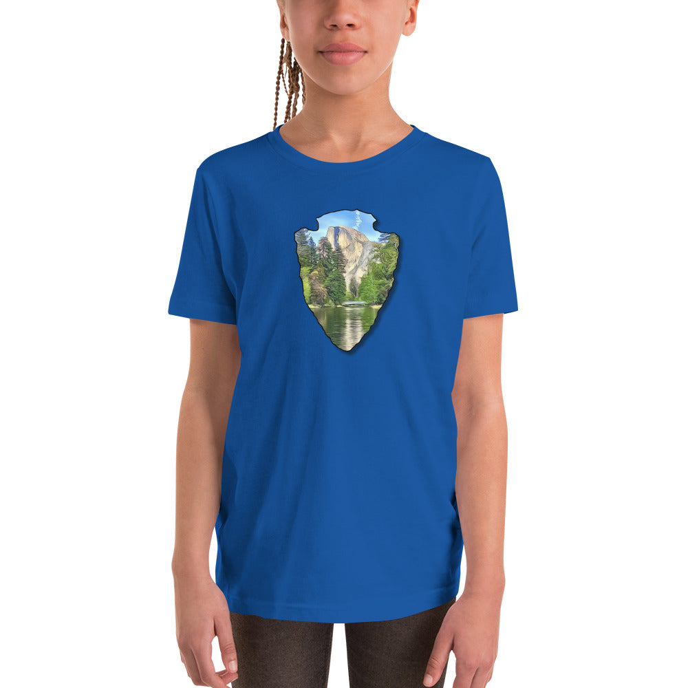 Half Dome with Sentinel Bridge Arrowhead Youth Short Sleeve T-Shirt
