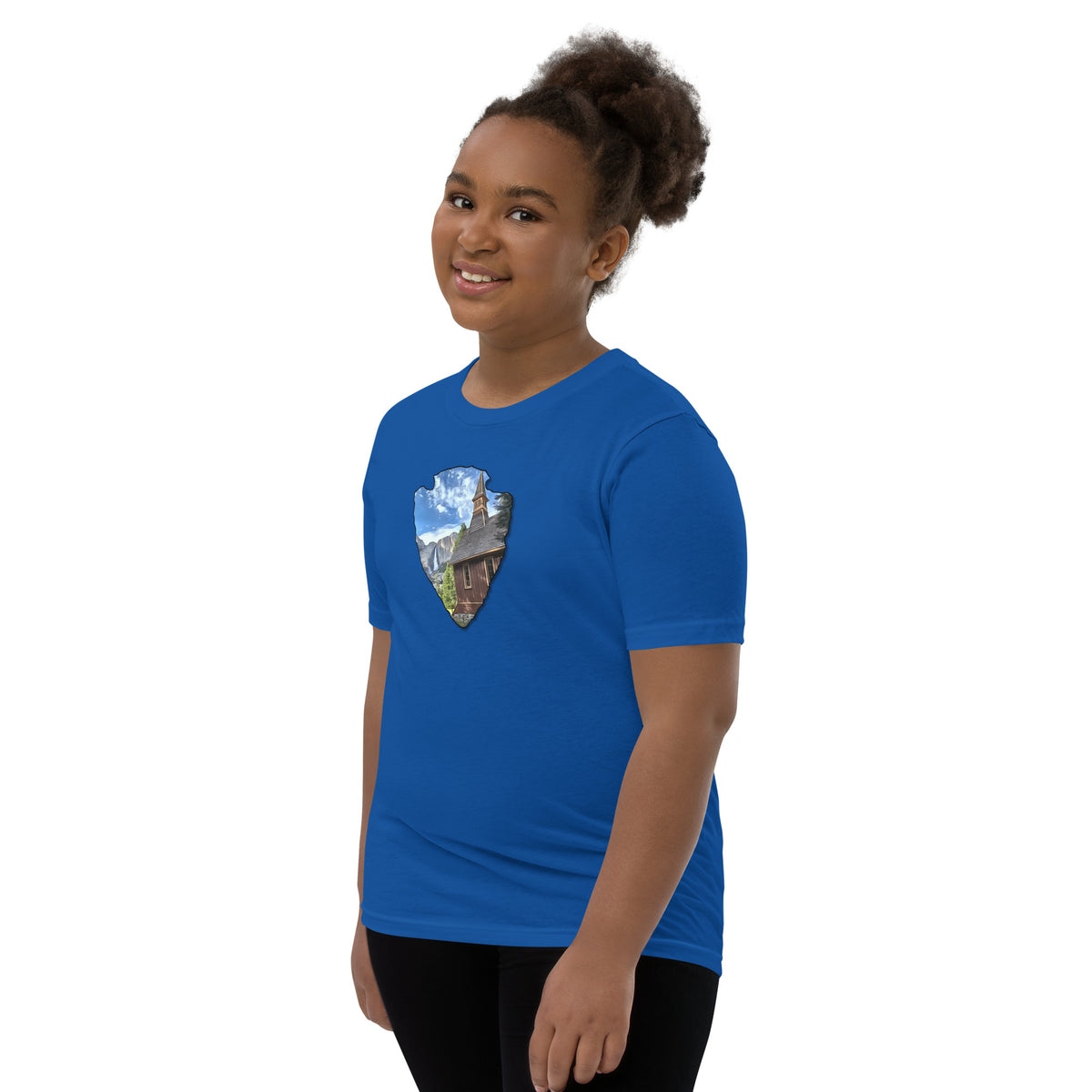 Church and Yosemite Falls Arrowhead Youth Short Sleeve T-Shirt
