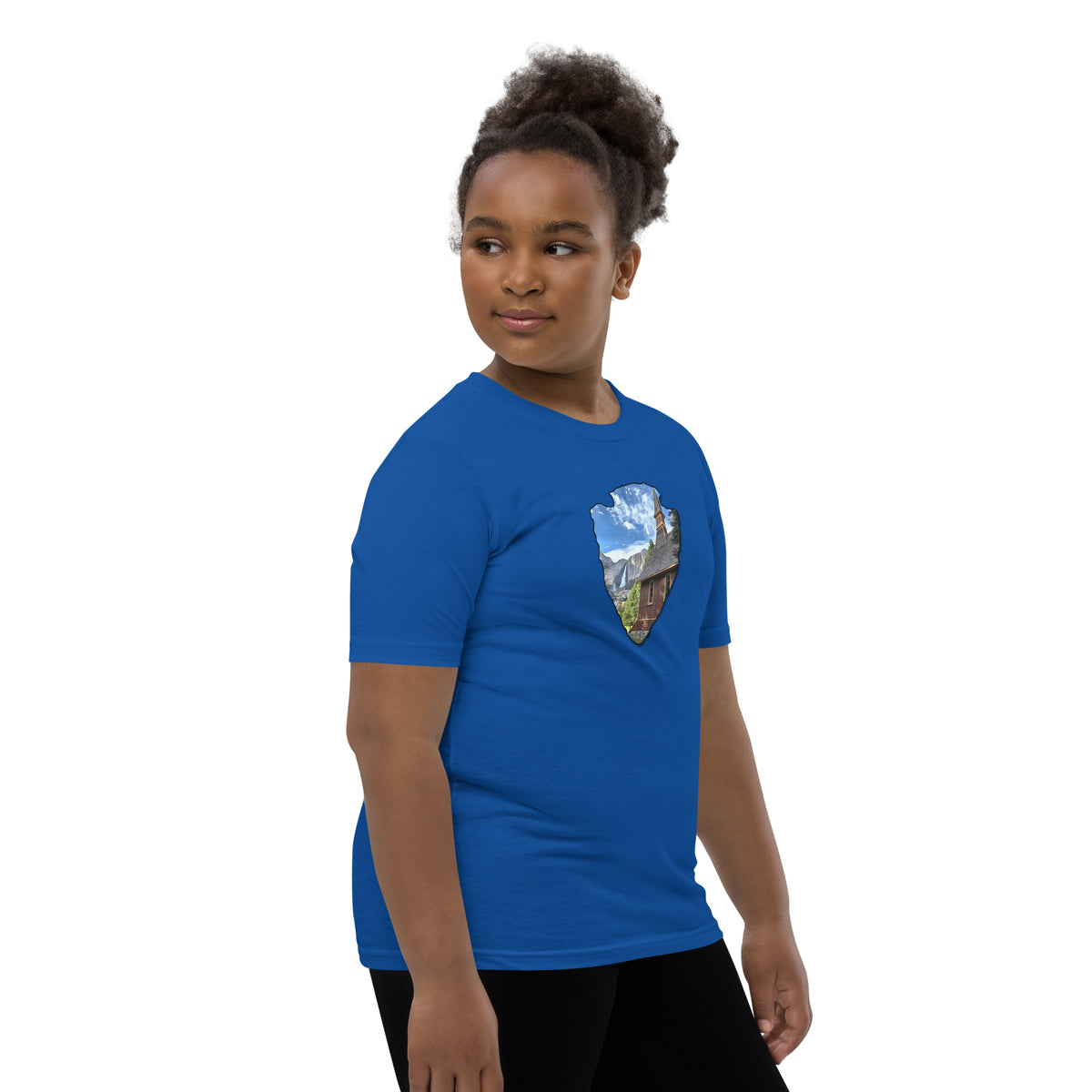 Church and Yosemite Falls Arrowhead Youth Short Sleeve T-Shirt