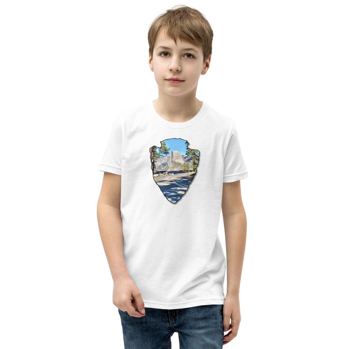 Road to Glacier Point Arrowhead Youth Short Sleeve T-Shirt