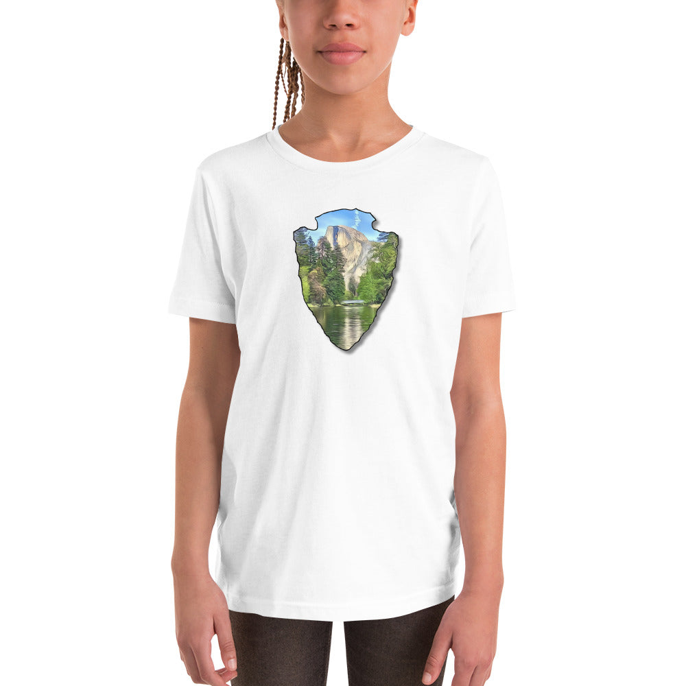 Half Dome with Sentinel Bridge Arrowhead Youth Short Sleeve T-Shirt