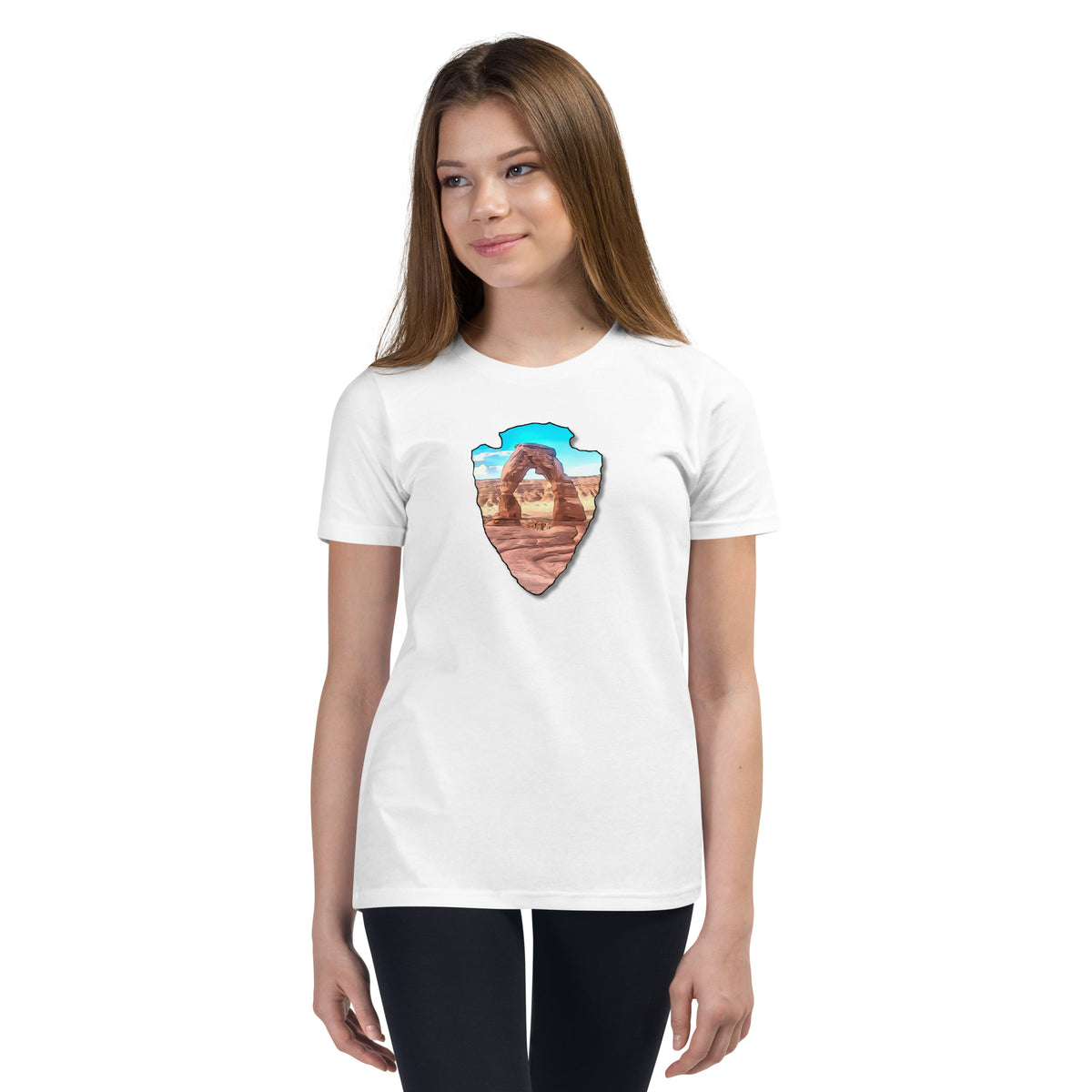 Delicate Arch Arrowhead Youth Short Sleeve T-Shirt