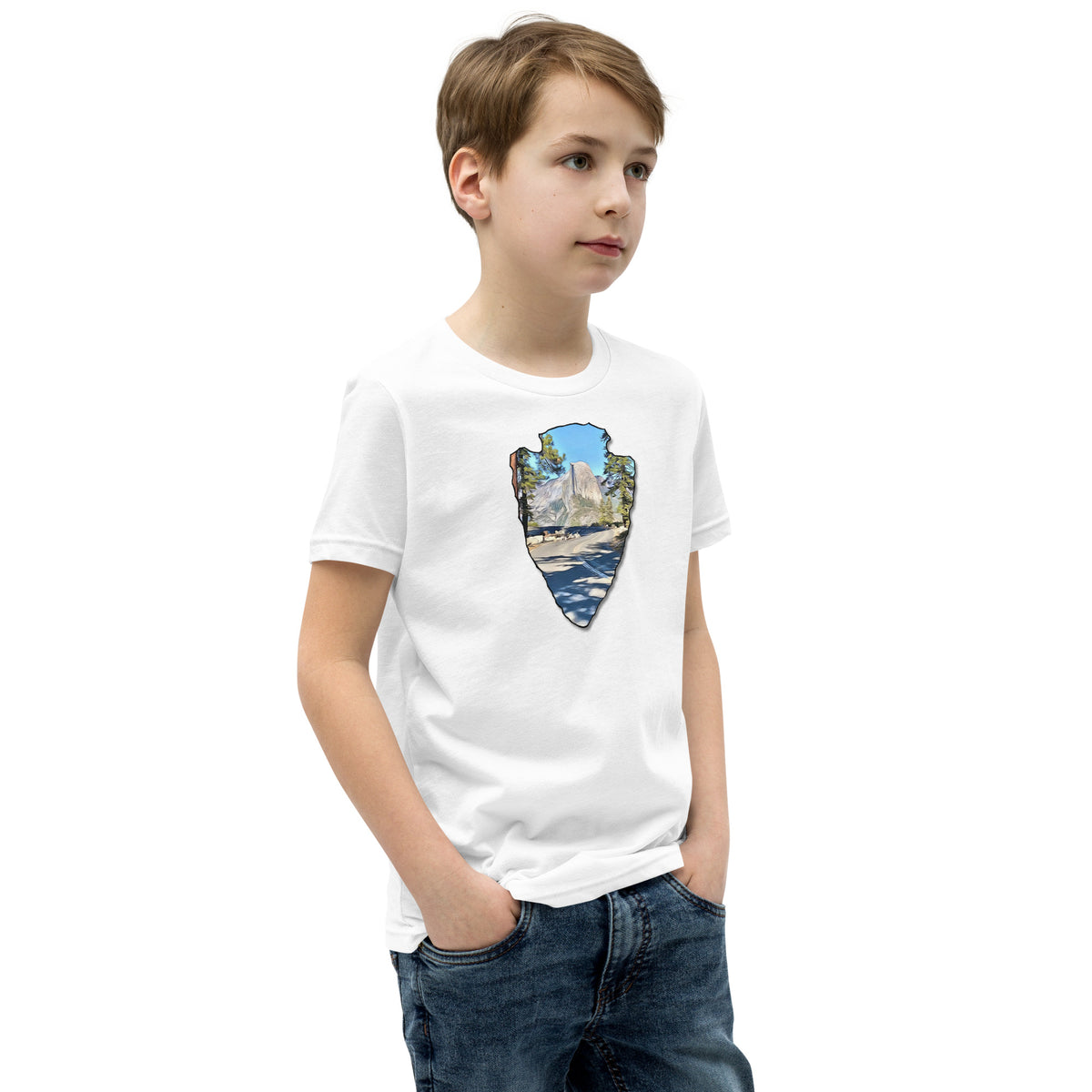 Road to Glacier Point Arrowhead Youth Short Sleeve T-Shirt